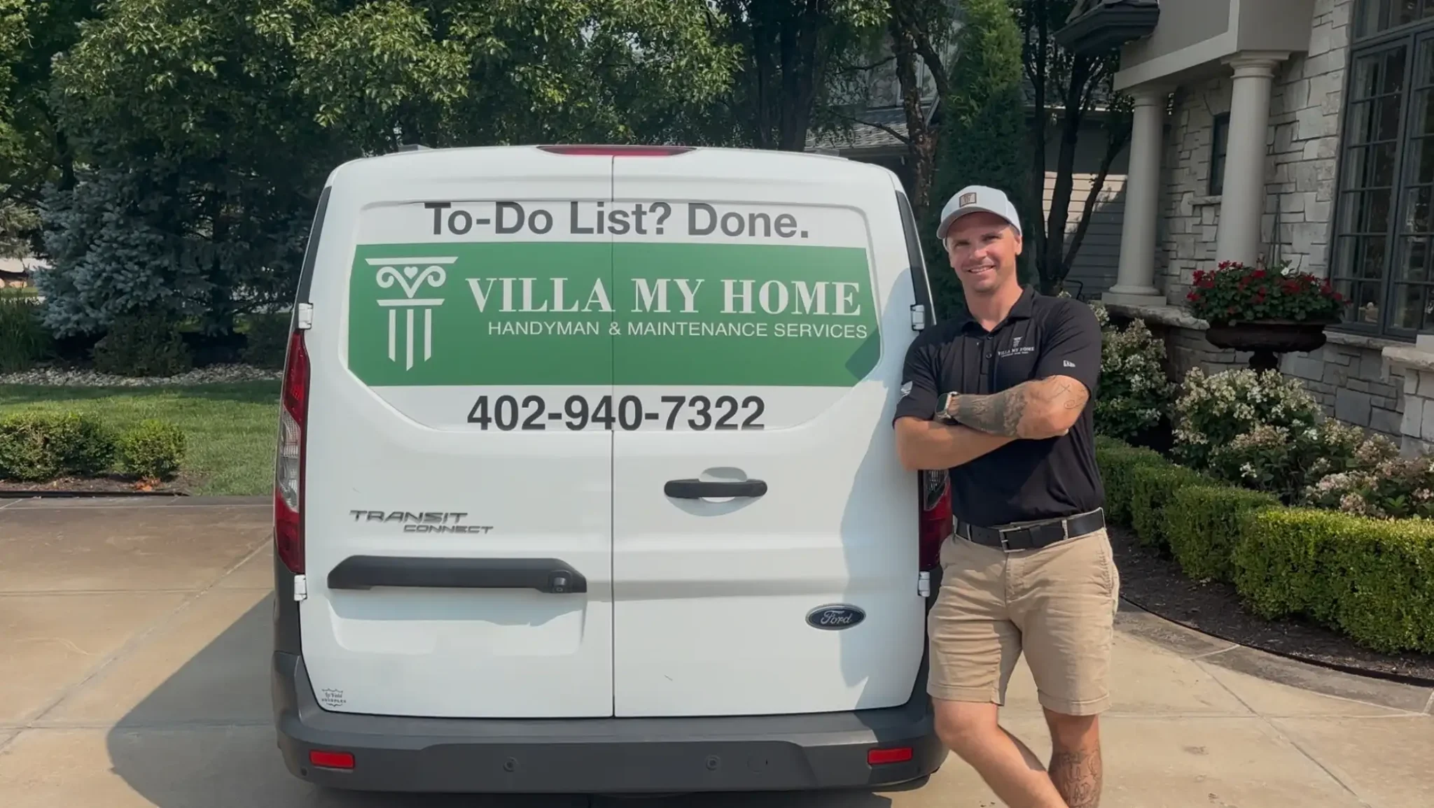 Handyman Justin by his vehicle, tools visible for various jobs