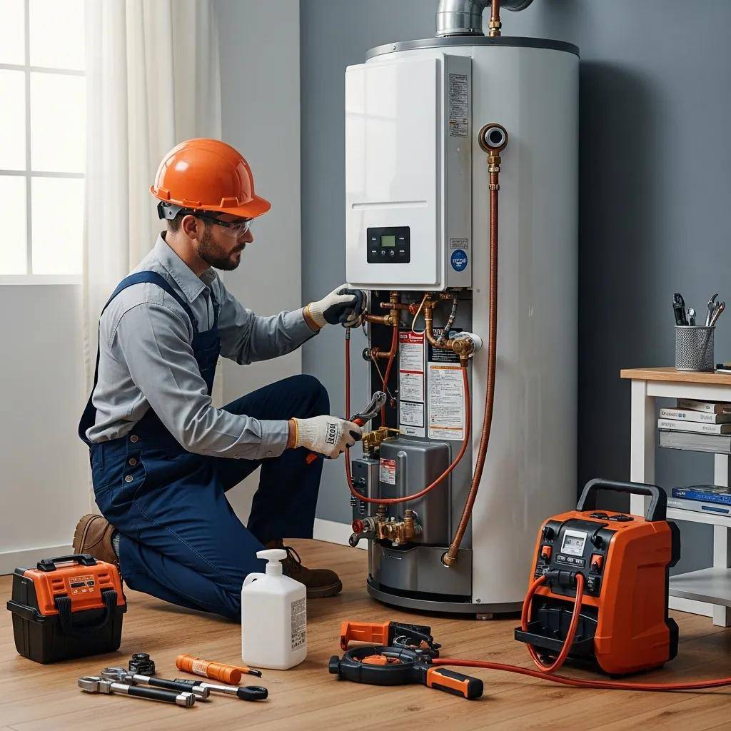 Professional handyman plumbing repairs service in progress